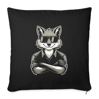 Furry Fandom Enthusiast Cosplay Fun and Fursuiting - Sofa pillowcase 17,3'' x 17,3'' (45 x 45 cm) - black - Front