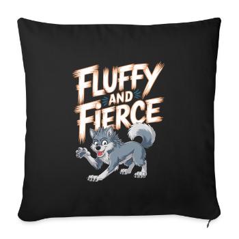 Furry Fandom Enthusiast Cosplay Fun and Fursuiting - Sofa pillowcase 17,3'' x 17,3'' (45 x 45 cm) - black - Front