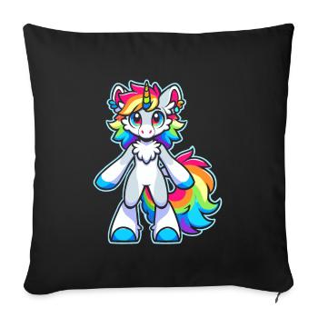 Furry Fandom Enthusiast Cosplay Fun and Fursuiting - Sofa pillowcase 17,3'' x 17,3'' (45 x 45 cm) - black - Front