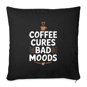 Embrassez la vie du café avec humour et enthousiasme - Housse de coussin décorative 45 x 45 cm - noir - Devant