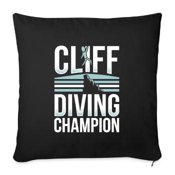 Plongée de falaise Sports d’aventure Thrill Seeker - Housse de coussin décorative 45 x 45 cm - noir - Devant