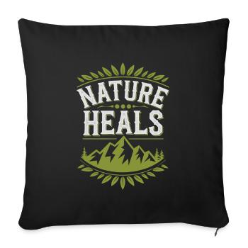 Nature Healing and Wellness Connection Through - Sofa pillowcase 17,3'' x 17,3'' (45 x 45 cm) - black - Front