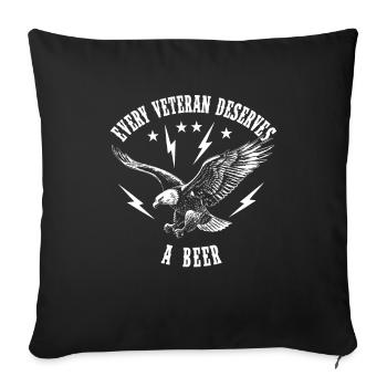 Honorez la Journée des anciens combattants avec le patriotisme et l’armée - Housse de coussin décorative 45 x 45 cm - noir - Devant