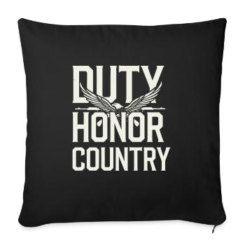 Honorez la Journée des anciens combattants avec le patriotisme et l’armée - Housse de coussin décorative 45 x 45 cm - noir - Devant
