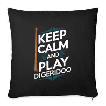 Didgeridoo Player Embracing Aboriginal Instrument - Sofakissenbezug 45 x 45 cm - Schwarz - Vorne