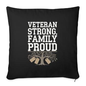 Honorez la Journée des anciens combattants avec le patriotisme et l’armée - Housse de coussin décorative 45 x 45 cm - noir - Devant