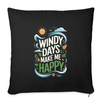 Observateur de tempêtes et météorologue amateur de météo - Housse de coussin décorative 45 x 45 cm - noir - Devant