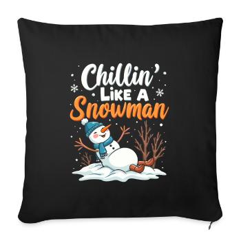 Passionné de météo hivernale Chasseur de tempête de neige et neige - Housse de coussin décorative 45 x 45 cm - noir - Devant
