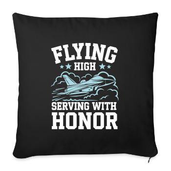 Honneur des anciens combattants pour le service militaire - Housse de coussin décorative 45 x 45 cm - noir - Devant