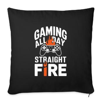 La vie de jeu pour les amateurs de jeux et le rétro - Housse de coussin décorative 45 x 45 cm - noir - Devant