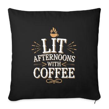 Amateurs de café Culture du café Café du matin Barista - Housse de coussin décorative 45 x 45 cm - noir - Devant