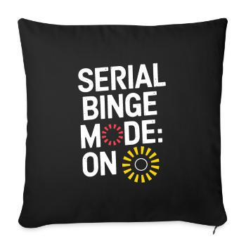 Marathon télévisé pour les accros du streaming - Housse de coussin décorative 45 x 45 cm - noir - Devant