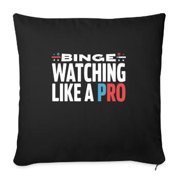 Marathon télévisé pour les accros du streaming - Housse de coussin décorative 45 x 45 cm - noir - Devant