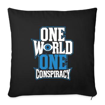 Conspiration mondiale du Nouvel Ordre Mondial - Housse de coussin décorative 45 x 45 cm - noir - Devant