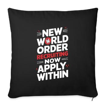 Conspiration mondiale du Nouvel Ordre Mondial - Housse de coussin décorative 45 x 45 cm - noir - Devant