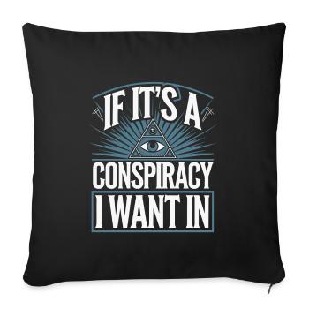 Conspiration mondiale du Nouvel Ordre Mondial - Housse de coussin décorative 45 x 45 cm - noir - Devant