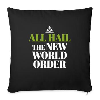 Conspiration mondiale du Nouvel Ordre Mondial - Housse de coussin décorative 45 x 45 cm - noir - Devant