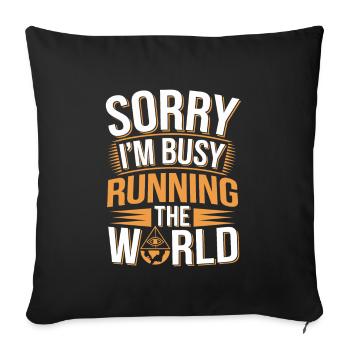 Conspiration mondiale du Nouvel Ordre Mondial - Housse de coussin décorative 45 x 45 cm - noir - Devant