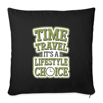Time travel sci-fi enthusiast and time machine - Sofa pillowcase 17,3'' x 17,3'' (45 x 45 cm) - black - Front