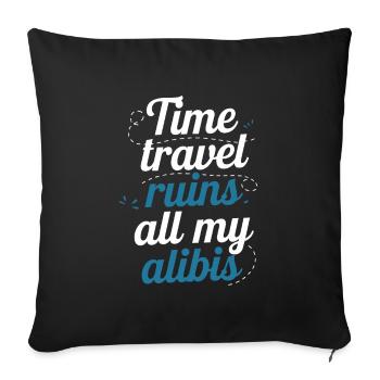 Time travel sci-fi enthusiast and time machine - Sofa pillowcase 17,3'' x 17,3'' (45 x 45 cm) - black - Front