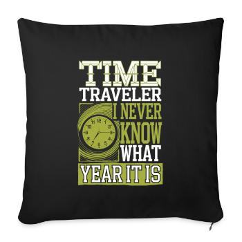 Time travel sci-fi enthusiast and time machine - Sofa pillowcase 17,3'' x 17,3'' (45 x 45 cm) - black - Front