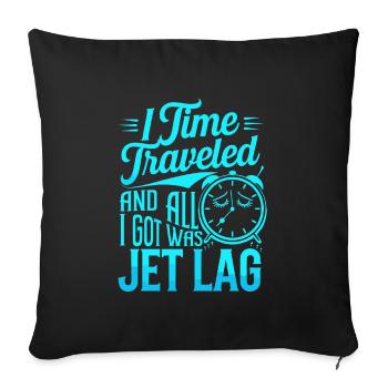 Time travel sci-fi enthusiast and time machine - Sofa pillowcase 17,3'' x 17,3'' (45 x 45 cm) - black - Front