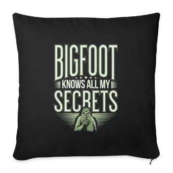 Bigfoot croyant Sasquatch Cryptide Créature de la forêt - Housse de coussin décorative 45 x 45 cm - noir - Devant