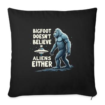 Bigfoot Believer Sasquatch Cryptid Forest Creature - Sofa pillowcase 17,3'' x 17,3'' (45 x 45 cm) - black - Front