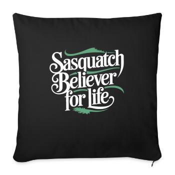Bigfoot Believer Sasquatch Cryptid Forest Creature - Sofa pillowcase 17,3'' x 17,3'' (45 x 45 cm) - black - Front