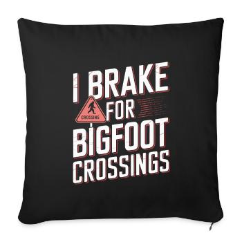 Bigfoot croyant Sasquatch Cryptide Créature de la forêt - Housse de coussin décorative 45 x 45 cm - noir - Devant