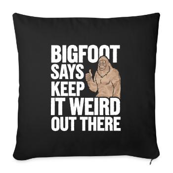 Bigfoot croyant Sasquatch Cryptide Créature de la forêt - Housse de coussin décorative 45 x 45 cm - noir - Devant