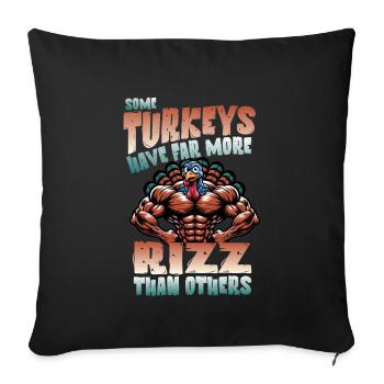 Certaines dindes ont aussi plus de culture rizz - Housse de coussin décorative 45 x 45 cm - noir - Devant