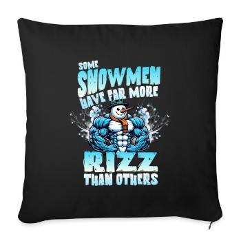 Snowmen with more Rizz Culture Christmas magic - Sofa pillowcase 17,3'' x 17,3'' (45 x 45 cm) - black - Front