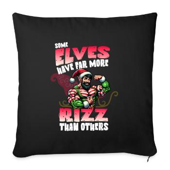 Des lutins de Noël avec plus de culture Rizz - Housse de coussin décorative 45 x 45 cm - noir - Devant