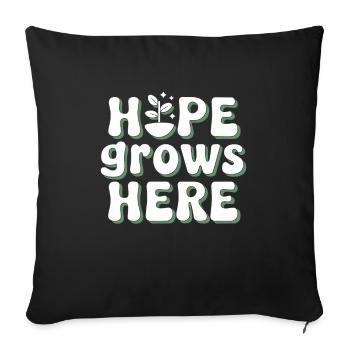 Climate optimism, Earth Day, Sustainability - Sofa pillowcase 17,3'' x 17,3'' (45 x 45 cm) - black - Front
