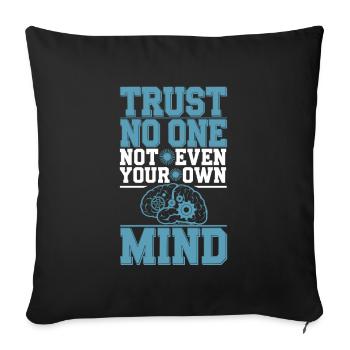 Conspiration de contrôle mental Mk-Ultra et gouvernement - Housse de coussin décorative 45 x 45 cm - noir - Devant