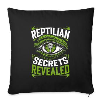 Lizard People Reptile Conspiracy And Secret - Sofa pillowcase 17,3'' x 17,3'' (45 x 45 cm) - black - Front
