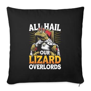 Lézard Peuple Reptile Conspiration Et Secret - Housse de coussin décorative 45 x 45 cm - noir - Devant