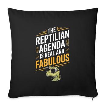 Lizard People Reptile Conspiracy And Secret - Sofa pillowcase 17,3'' x 17,3'' (45 x 45 cm) - black - Front