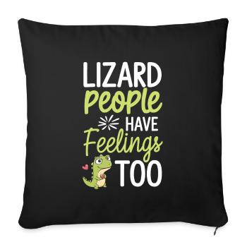 Lizard People Reptile Conspiracy And Secret - Sofa pillowcase 17,3'' x 17,3'' (45 x 45 cm) - black - Front