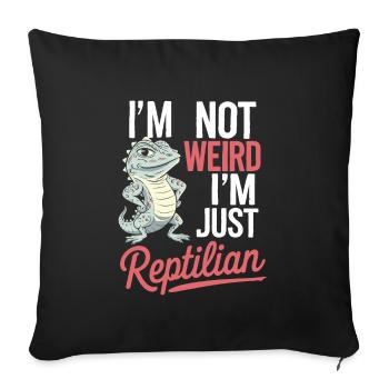 Lézard Peuple Reptile Conspiration Et Secret - Housse de coussin décorative 45 x 45 cm - noir - Devant