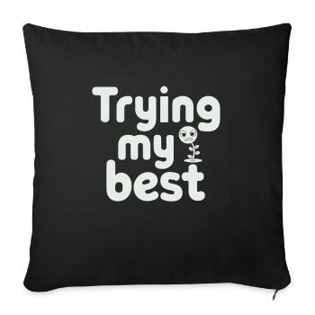 Plant Parent Black Thumb Funny Plant Care Struggle - Sofa pillowcase 17,3'' x 17,3'' (45 x 45 cm) - black - Front