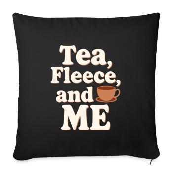 Hiver Confortable Culture Couvertures chaudes Chocolat chaud - Housse de coussin décorative 45 x 45 cm - noir - Devant
