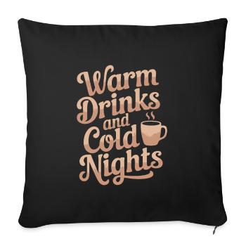 Hiver Confortable Culture Couvertures chaudes Chocolat chaud - Housse de coussin décorative 45 x 45 cm - noir - Devant