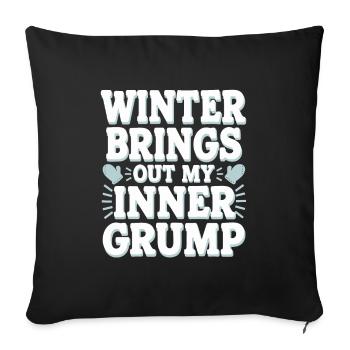 Hiver--froid-plaintes - Housse de coussin décorative 45 x 45 cm - noir - Devant