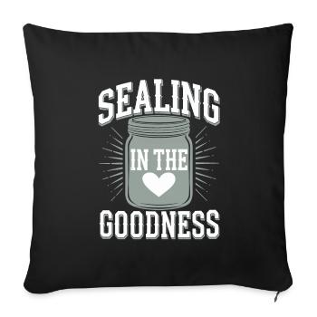 Conservation des aliments faits maison - Housse de coussin décorative 45 x 45 cm - noir - Devant
