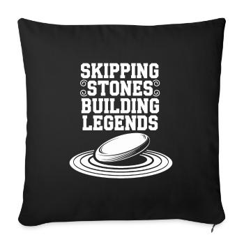Stone jumping, stone jumping, outdoor hobby stone - Sofa pillowcase 17,3'' x 17,3'' (45 x 45 cm) - black - Front