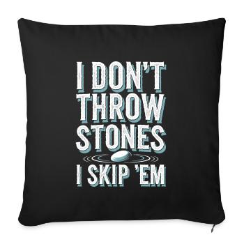Stone jumping, stone jumping, outdoor hobby stone - Sofa pillowcase 17,3'' x 17,3'' (45 x 45 cm) - black - Front