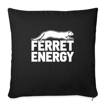 Propriétaire de furet, Amateur de furets, Bonbons - Housse de coussin décorative 45 x 45 cm - noir - Devant