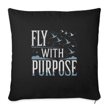 Lovers of Bird Migration Migratory Birds - Sofa pillowcase 17,3'' x 17,3'' (45 x 45 cm) - black - Front